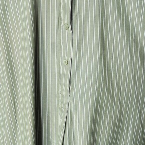 Tuckernuck Striped Shirt Dress Green Button Front Size L Coastal Grandma - Picture 4 of 6
